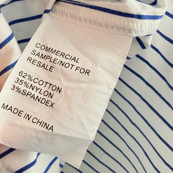 FRAME The Oversized Striped Cotton Shirt In Cobalt Multi S White Button Down - Picture 12 of 16